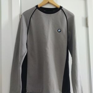 BMW Gray and Black Long Sleeve Shirt Women's S